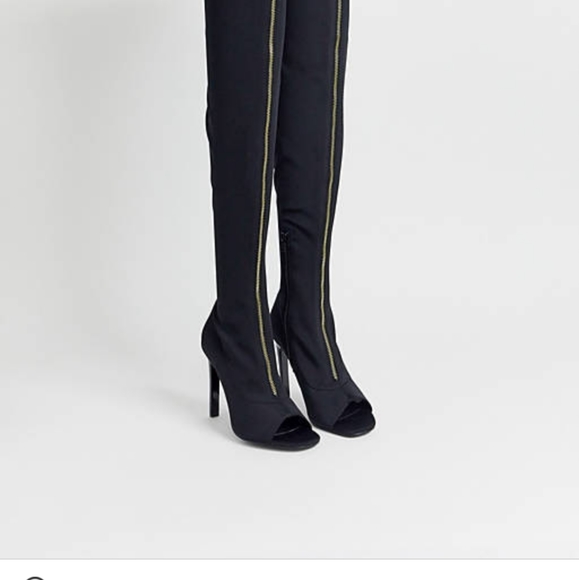 NEW ASOS DESIGN Kyoko thigh high boots in black 7 - Picture 3 of 12